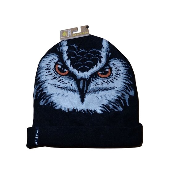 Turtle Fur Kids Claw Beanie Black Owl Pattern Knit Hat Outdoor Winter Hike Trail - Picture 1 of 5